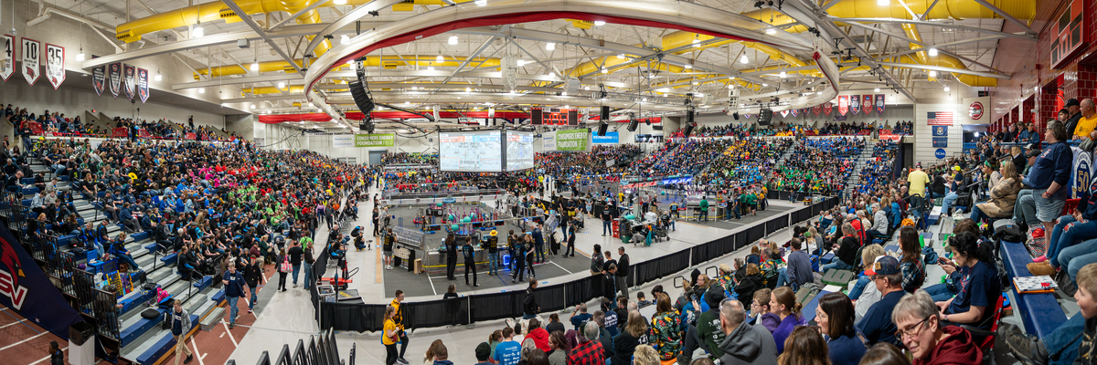 People watching Robotics Competition